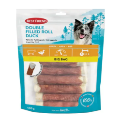 Best Friend Double fyldt tyggrulle and Big Bag 12 cm 12 stk, 400 g
