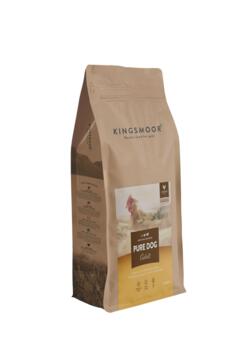 FRAGTSKADE - 9,5 kg Kingsmoor Pure Chicken DOG - mellem og store racer - FRAGTSKADET SÆK, INDHOLD OK