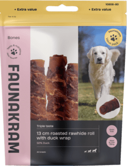 Faunakram Roasted meat-filled rawhide roll w. duck wrap 300 g