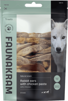 Faunakram Natural Rabbit ears with chicken paste, 500 g.