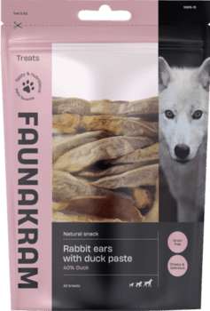 Faunakram Natural Rabbit ears with Duck paste,  500 g.