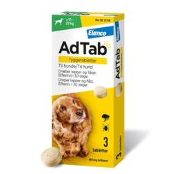 AdTab HUND 450MG Tyggetabletter mod lopper og flåt til HUND 11-22 kg