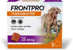 FRONTPRO Tyggetabletter mod lopper og flåter til Hund 136 mg, >25-50 kg.