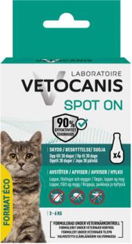 Vetocanis Anti-parasit Spot on Economy til Kat, 3-6 kg - 4 pipetter til voksne katte.