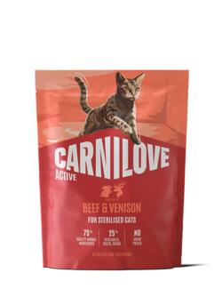 400 g Carnilove Active CAT Beef & Venison for Sterilised Adult All Breeds