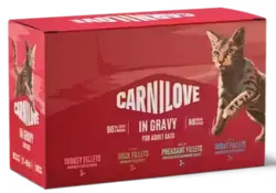 Carnilove Cat Pouch Gravy Multipack (12×85 g)