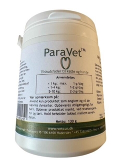 ParaVet 130 g pulver, tilskudsfoder til kat og lille hund