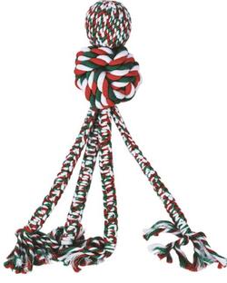 KONG Holiday Wubba Weaver w/rope, large