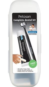 Petosan Complete Dental Kit m / fingertandbørste, tandbørste og tandpasta - 3 forskellige størrelser