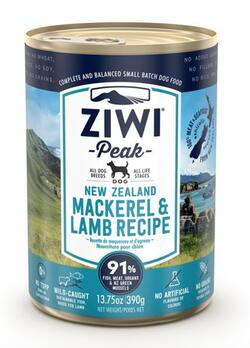 ZiwiPeak Dog  Cans Mackerel/Lamb, 390 g - til hund - BEMÆRK DATO MHT 07.22