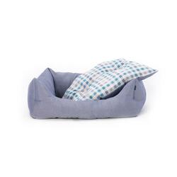 Bengal Domino seng, fv. blå/tern - Lækker blød af genbrugsmaterialer