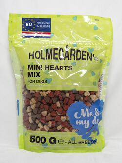Holmegården, 500 g, dog mini hearts mix, zipper