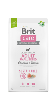 Brit Care Dog Sustainable Adult Small Breed - Chicken & Insect - Digest & Relax - 7 kg  INCL. LEVERING
