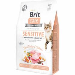Brit Care Cat Grain-Free Sensitive Healthy Digestion and Delicate Taste, 2 kg - incl. gratis vådfoder
