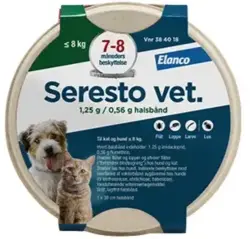 Seresto Vet halsbånd Kat/Hund under 8 kg - NY EMBALLAGE