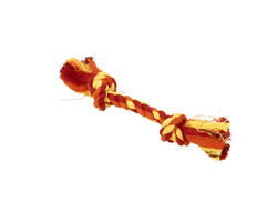 BUSTER Colour Dental Rope 2-Knot, fv. rød/orange/gul, str. XS, 15 cm