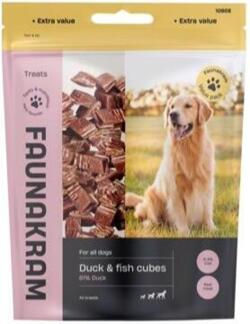Faunakram kornfri value pack Duck & Fish cubes, 300 g
