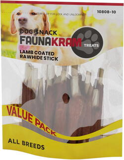 Faunakram Value pack Lamcoated rawhide stick, 300 g