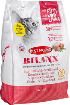BEST FRIEND Bilanx Grain Free Cat - Sterilized, 2,5 kg - BEMÆRK DATO MHT 26.2.23