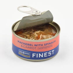 Fish4Dogs - Makrel med spinat og gulerødder, 100 g