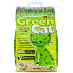 FRAGTSKADE - Greencat 24 L majs kattegrus. 100% naturligt - FRAGTSKADET POSE, INDHOLD OK