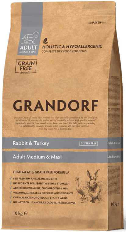 Grandorf Adult Rabbit&Turkey 10Kg - dyrelageret.dk