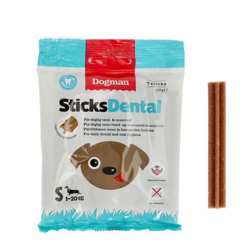 pakke indsats Personligt Sticks Dental, 7 stk. uden sukker, til små hunde 1-20 kg - 110 g -  dyrelageret.dk