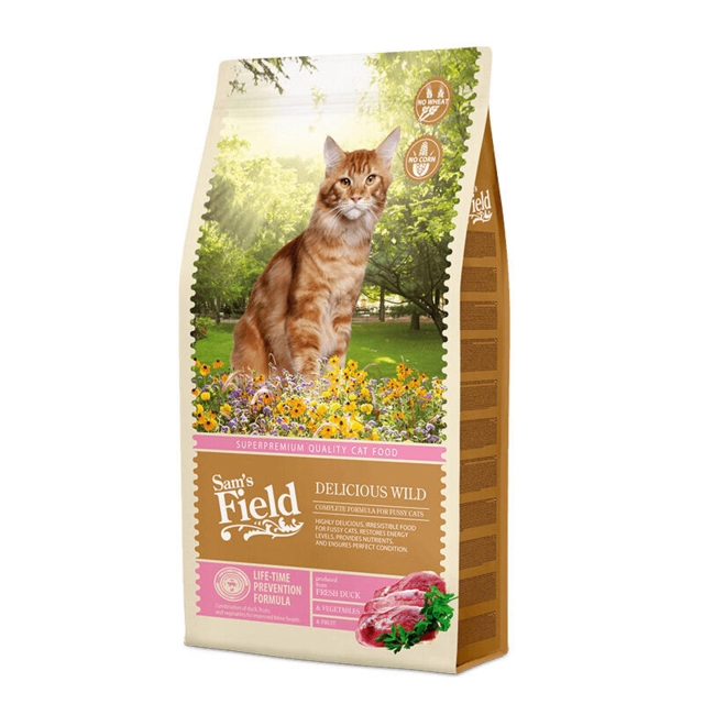 Sams Field Cat Delicious Wild, 7,5 kg