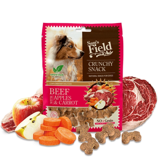 Sams Field Crunchy Snack Beef w/ Apples & Carrot, 200 g