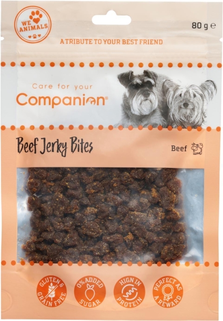 Companion Beef jerky bites - tørret oksekød i bidder 80 g