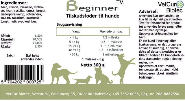 Beginner, 300 g pulver. - Hund