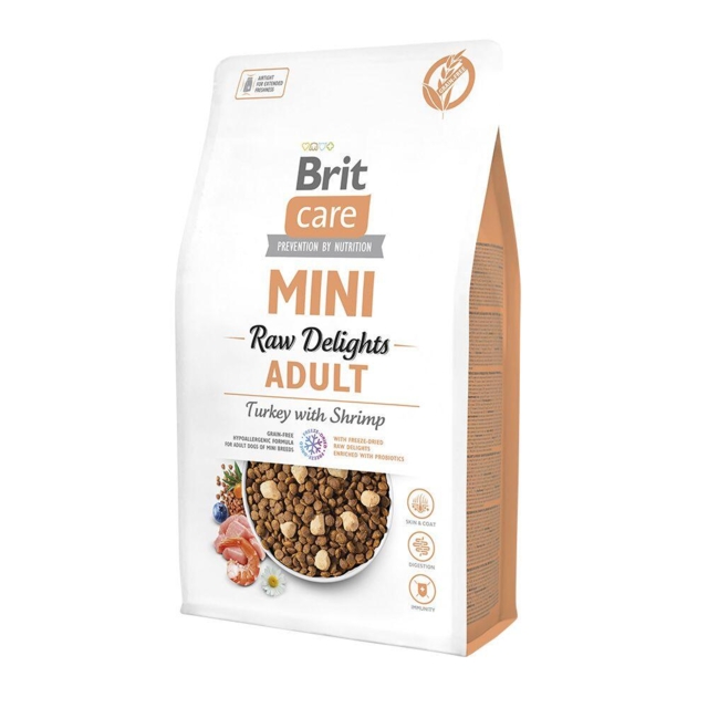 Brit Care Dog Mini - Freeze Dried Raw Delights Adult - Turkey with Shrimp 2 kg