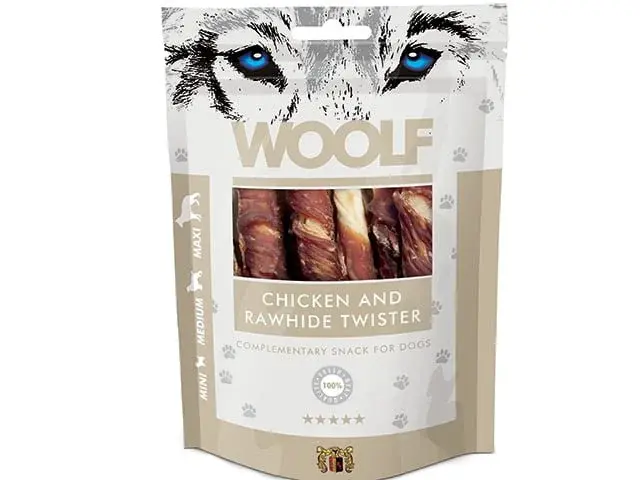 Woolf Chicken & Rawhide Twister 100 g