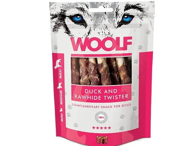 Woolf Duck & Rawhide Twister 100 g