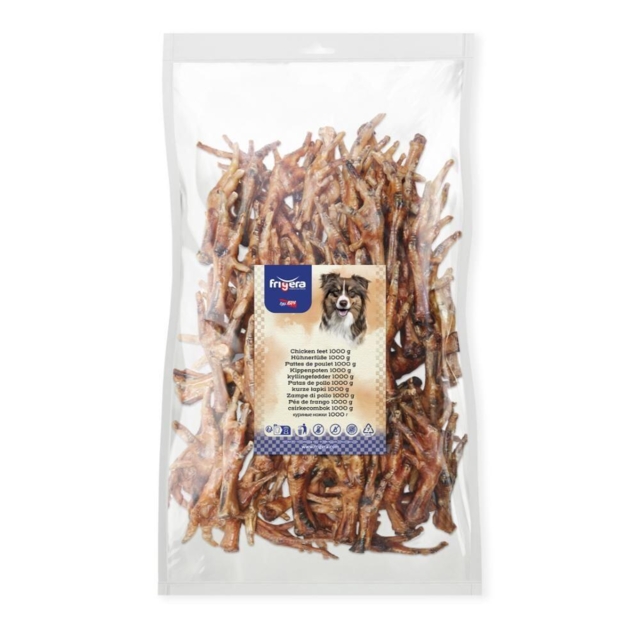 Frigera Natural Dog Chews Kyllingefødder, 1000 gr