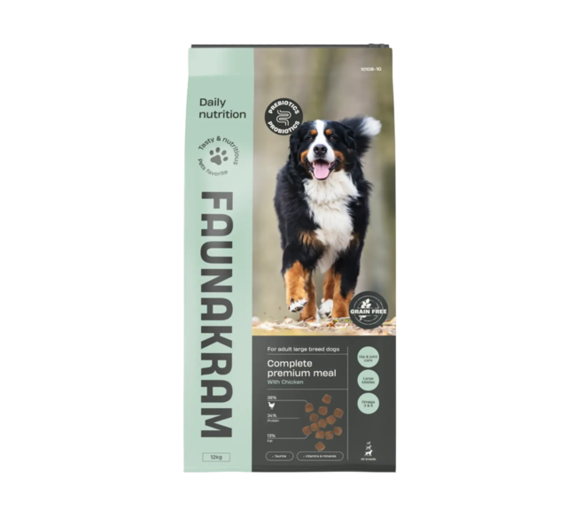 Faunakram Pre- & Probiotics Adult LARGE BREED Chicken Grain Free, 12 kg.
