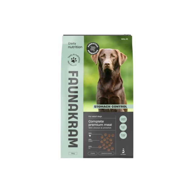 Faunakram Pre- & Probiotics Stomach Control Chicken and White Fish, 10 kg.