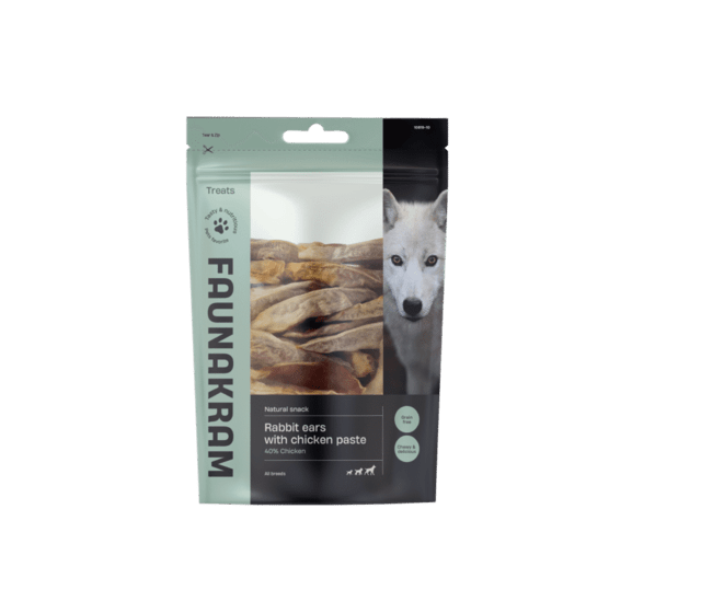 Faunakram Natural Rabbit ears with chicken paste, 500 g.