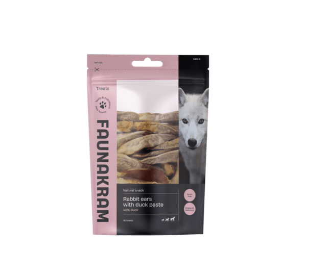 Faunakram Natural Rabbit ears with Duck paste,  500 g.