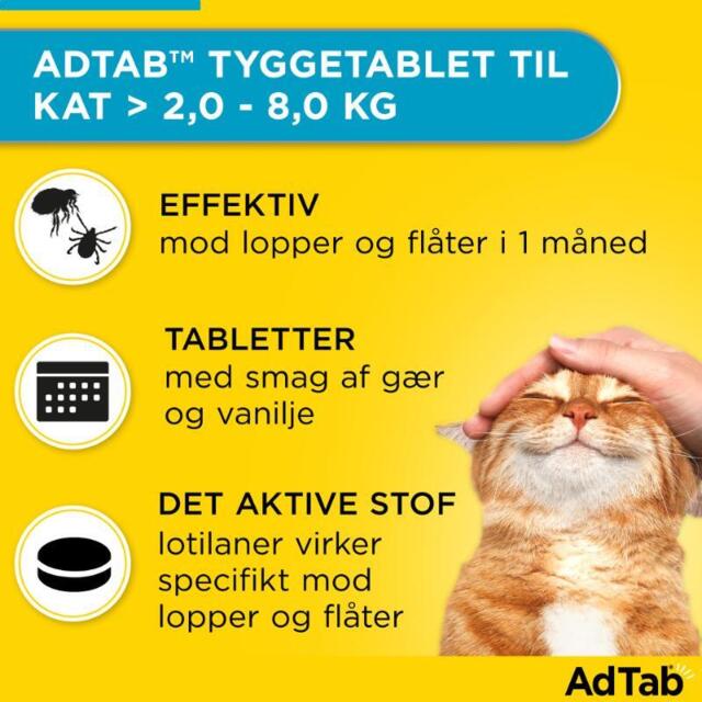 AdTab KAT 48MG Tyggetabletter mod lopper og flåt til KAT 2-8 kg