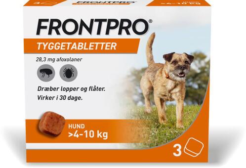 FRONTPRO Tyggetabletter mod lopper og flåter til Hund 28,3 mg, >4-10 kg