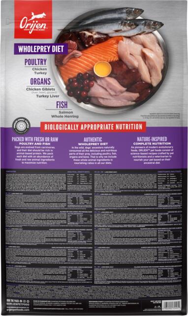 11,4 kg. ORIJEN DOG Adult Large - RESTSALG BEMÆRK DATO: 23-8-26