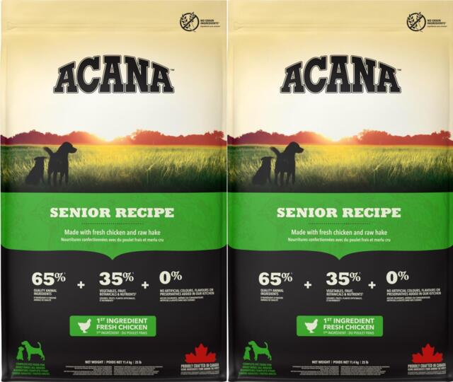 2 stk - 11,4 kg ACANA Senior Recipe BEMÆRK 2X11,4 KG