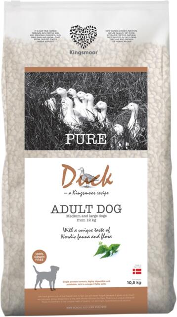FRAGTSKADE - 9,5 kg Kingsmoor Pure Duck Dog - mellem og store racer - FRAGTSKADET SÆK, INDHOLD OK