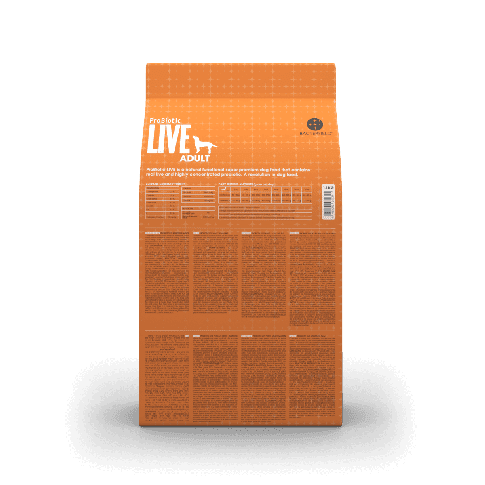 FRAGTSKADE - Probiotic Live Adult Salmon - Laks & ris - 12 kg - leveres i øjeblikket i hvid sæk m/etiket - FRAGTSKADET SÆK, INDHOLD OK