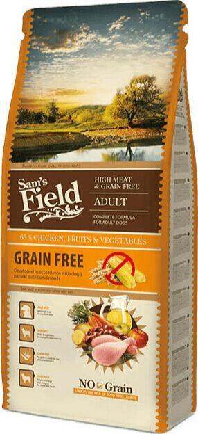 FRAGTSKADE - Sams Field Grain Free - Chicken, 13 kg - FRAGTSKADET SÆK, INDHOLD OK