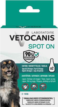 Vetocanis Anti-parasit Spot on til Hund, 2-10 kg - til hunde over 3 mdr.
