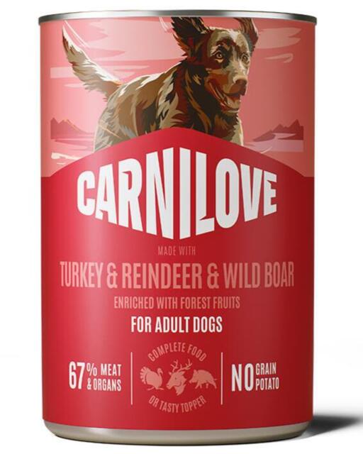 Carnilove Dog Can Paté Turkey & Reindeer & Wild Boar, 400 g