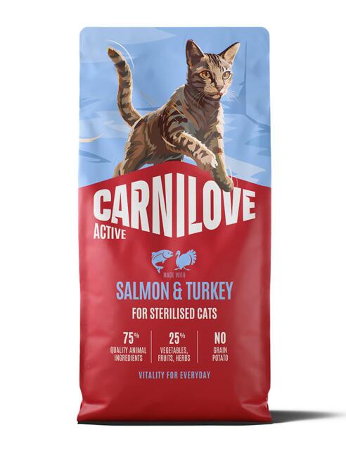6 kg Carnilove Active CAT Salmon & Turkey for Sterilised Adult All Breeds