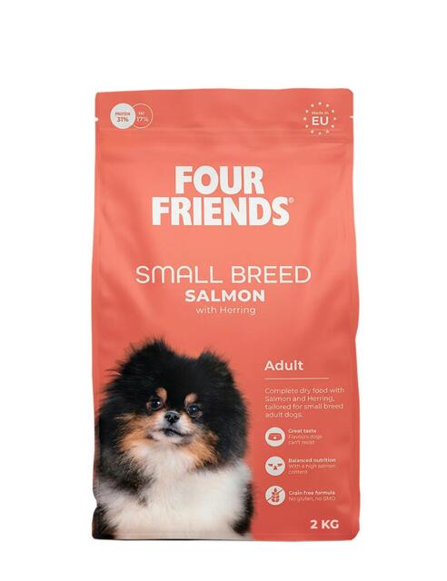 2 kg Four Friends Grain Free Small Breed Adult Salmon
